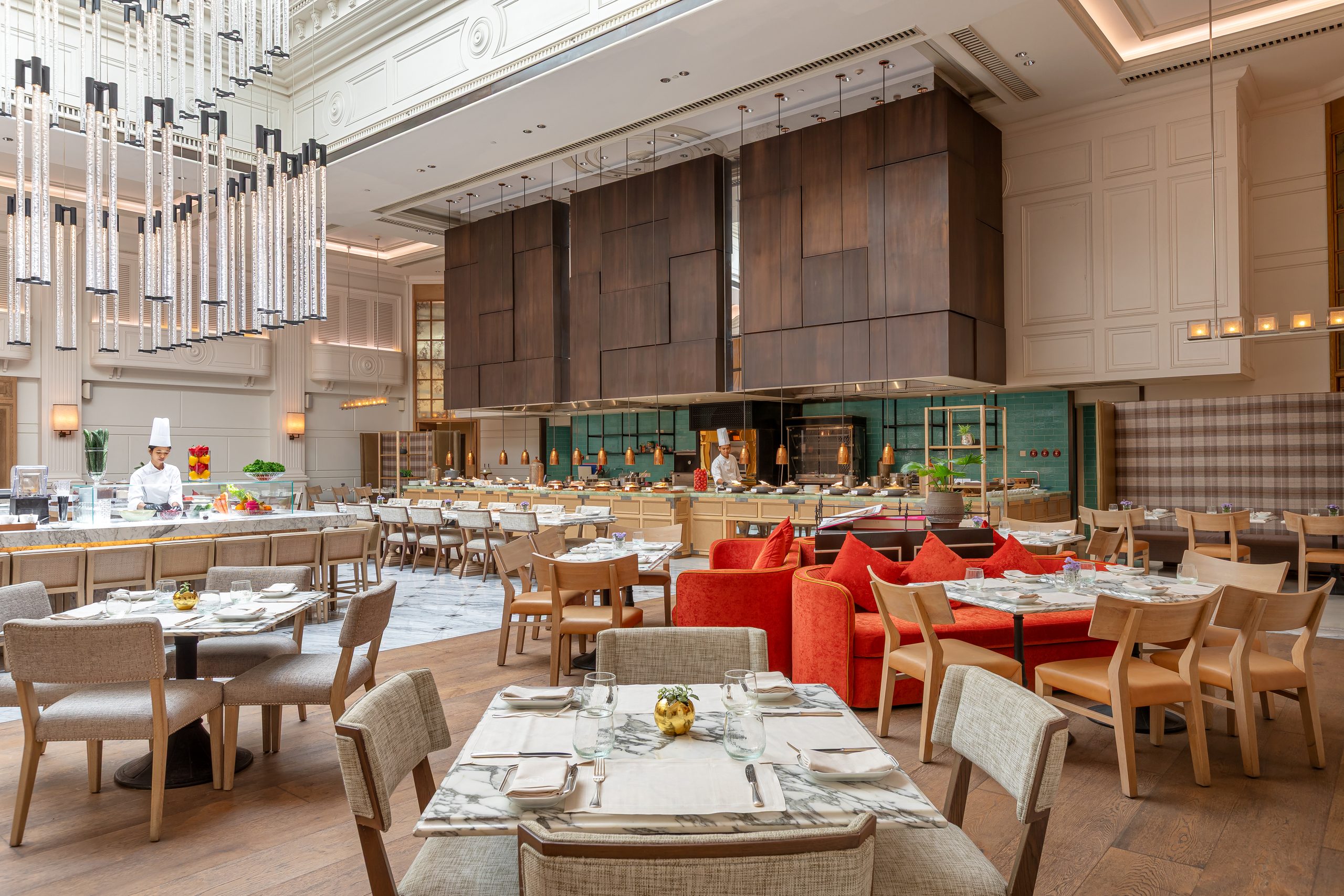 River-facing banquette seating